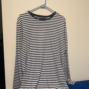 COPY - Black & white stripped long sleeve shirt